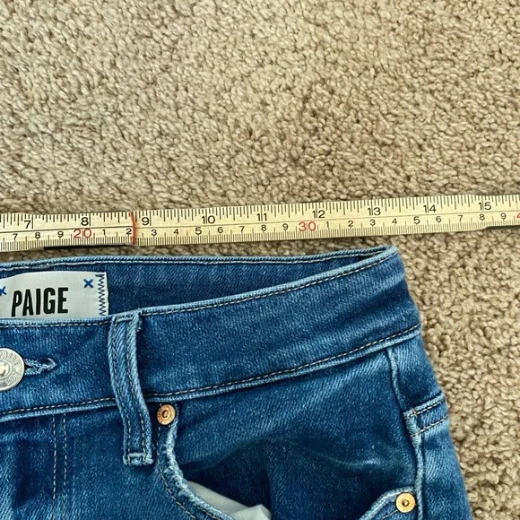 PAIGE Stella High Rise Modern Straight Leg Distressed Women Size 27 Jean Denim - Picture 9 of 9